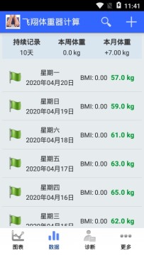 飞翔体重器计算app